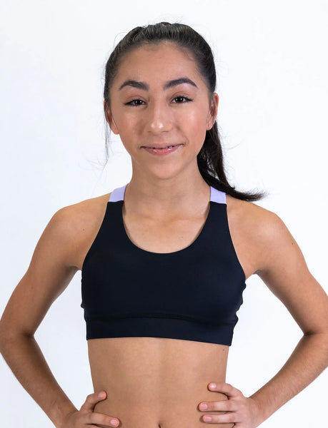 Believe Sports Bra - Purple  Sports Bra for Cheerleaders - highV – highV  Activewear